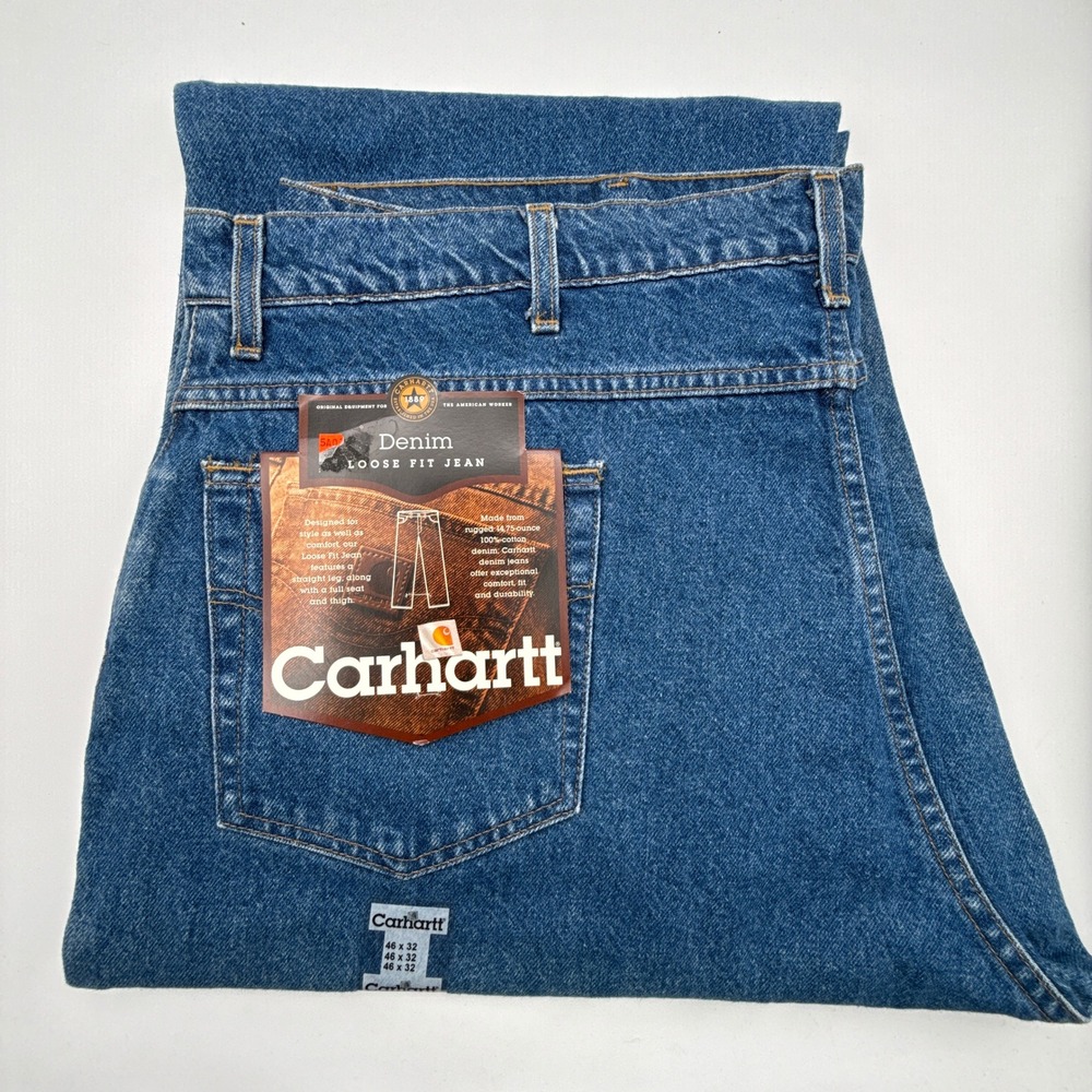 Carhartt Loose Fit Pants Denim Jeans Mens 46X32 B113‎ DST NWT NOS